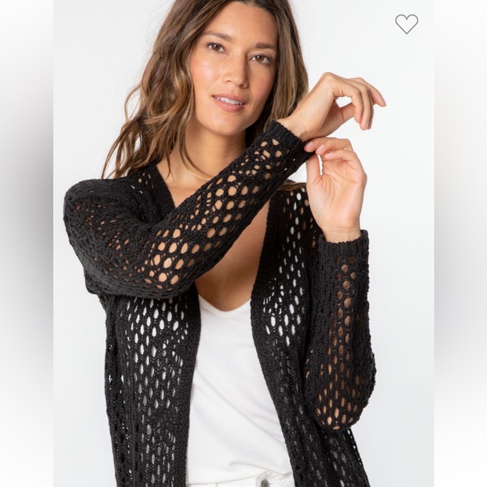 Lovestitch crocheted, black cardigan - Picture 4 of 7